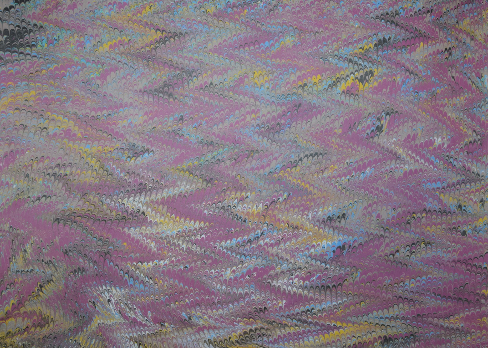 Papier marbré à la main - Marbrure au peigne