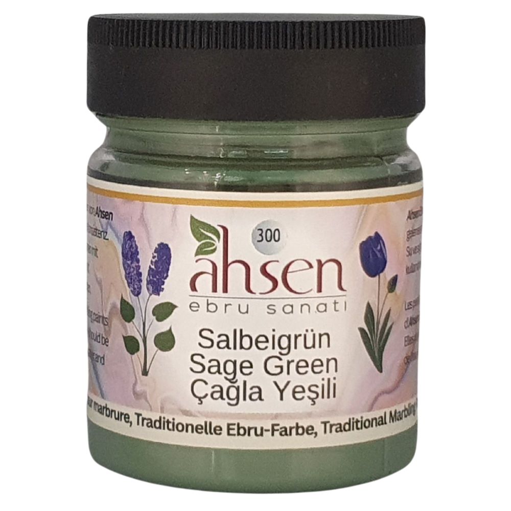 Ahsen Ebru Peinture de Marbrure – Vert Amande