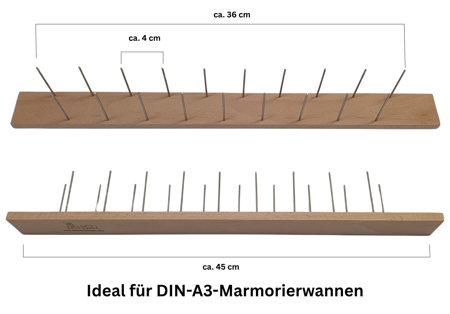 DIN-A3-zickzack-marmorierkamm 45 cm mit 40 mm abstand für ebru und marmorierkunst