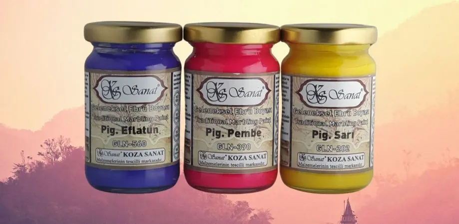 Koza marbling paint concentrate for traditional paper marbling with high quality pigments