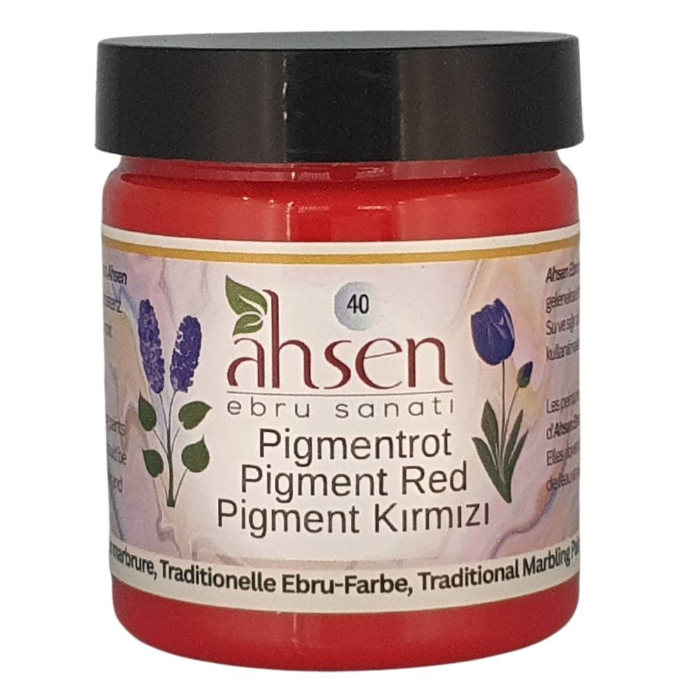 Ahsen Ebru Marmorierfarbe Pigmentrot 105 ml konzentriert kraeftiger Farbton fuer lebendige Akzente