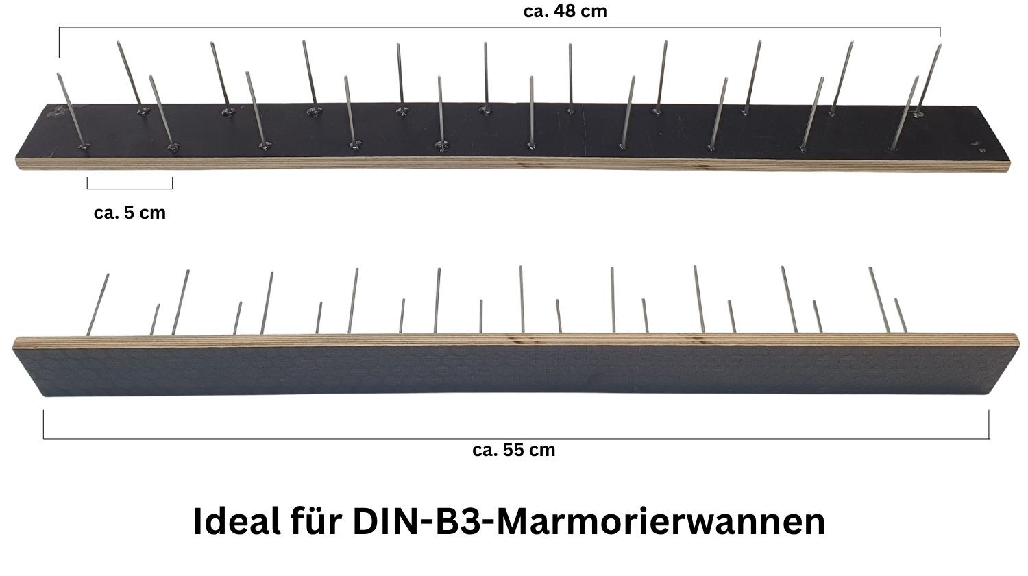 Ahsen ebru bukett marmorierkamm 55 cm mit 50 mm abstand für ebru und marmorierkunst
