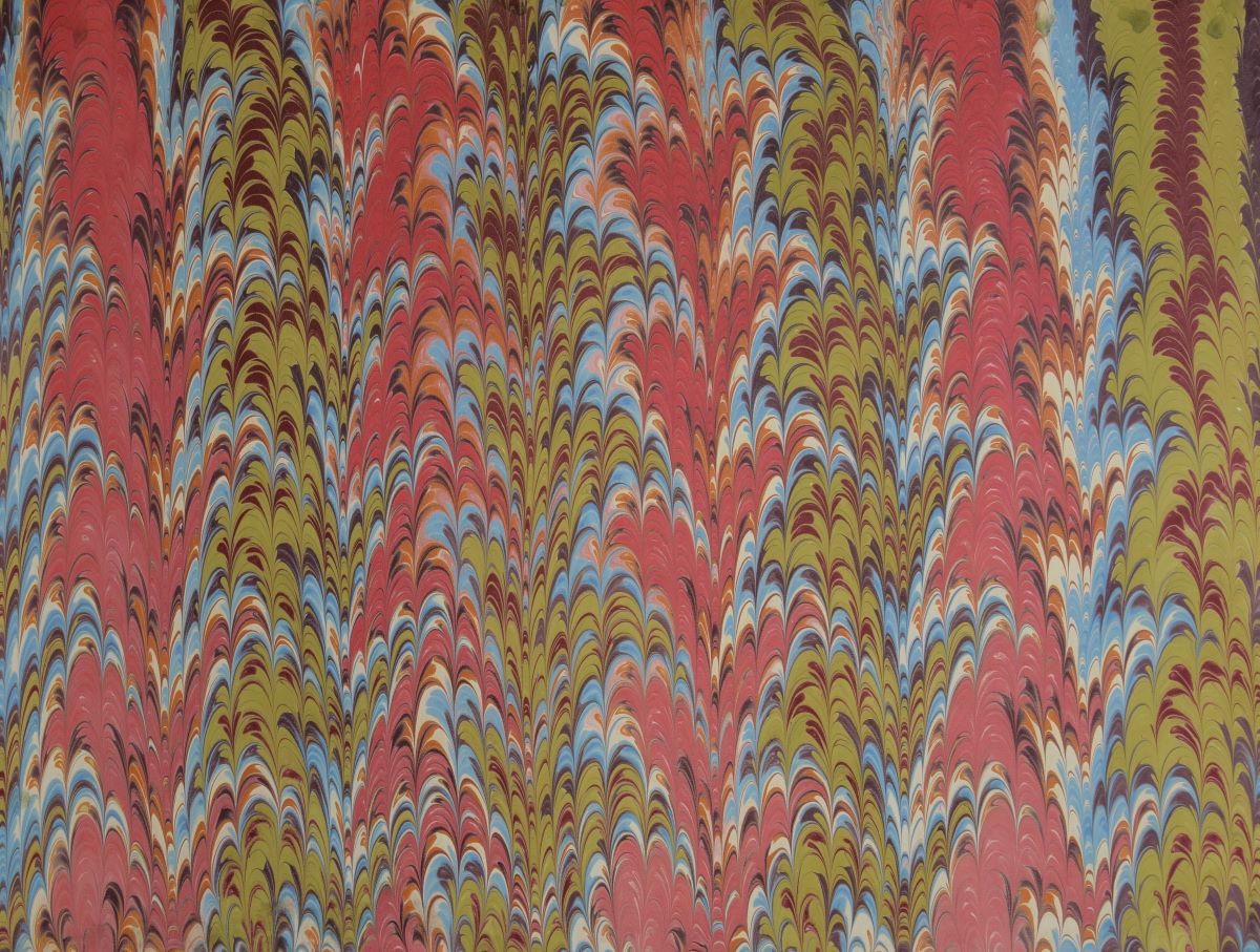 mf-111 Papier Marbré à la Main-Motif de Marbre Peigné