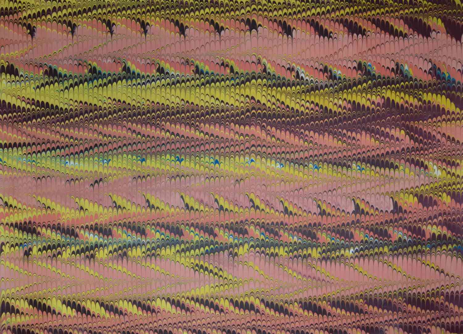 Hand-marbled paper - Comb marbling