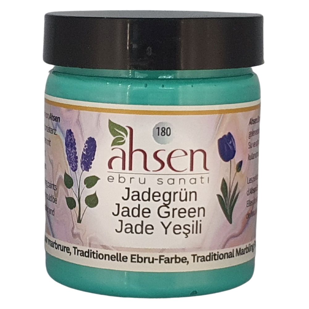 Ahsen Ebru Marmorierfarbe Jadegruen 105 ml konzentriert eleganter Gruenton fuer feine Muster