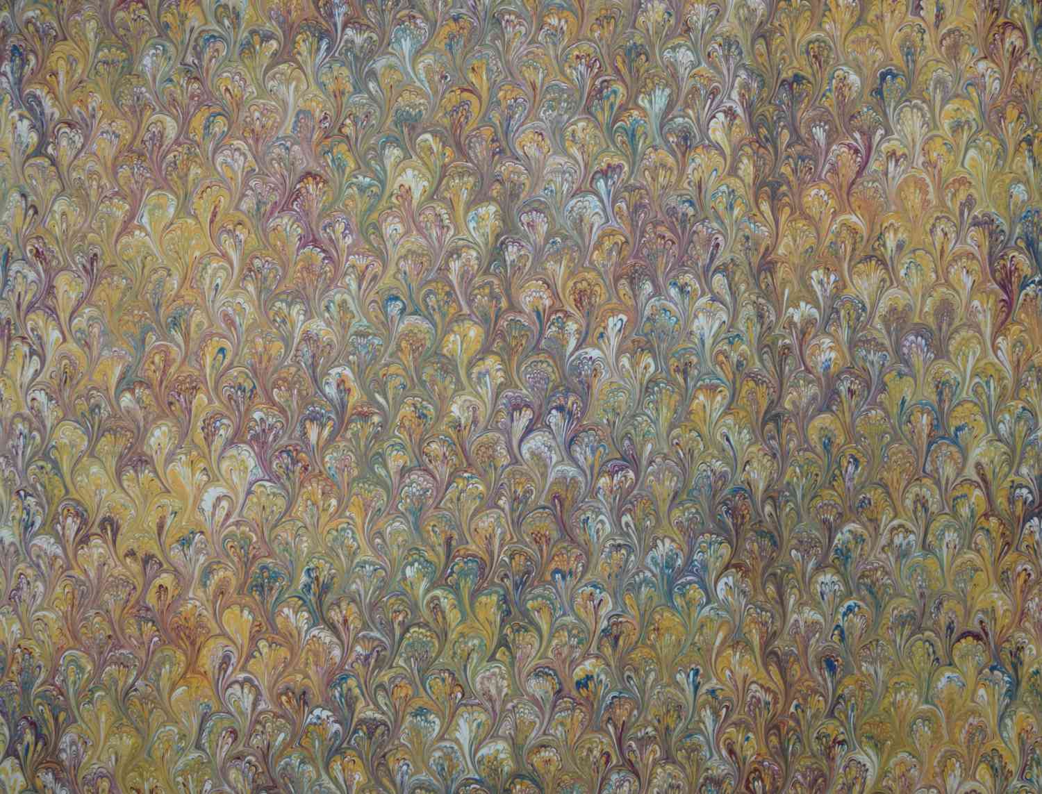 Hand-marbled paper - Comb marbling