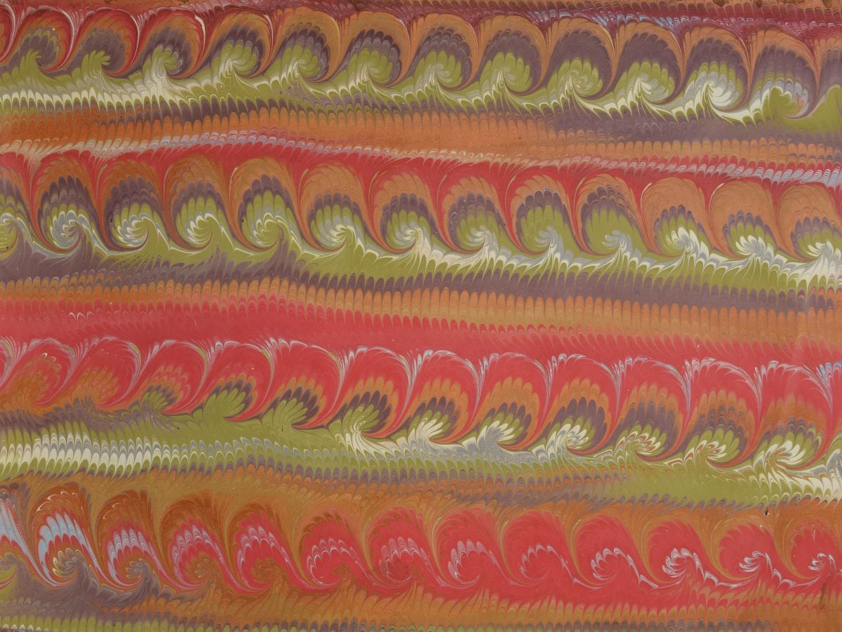 mf-108 Papier Marbré à la Main-Motif de Marbre Peigné