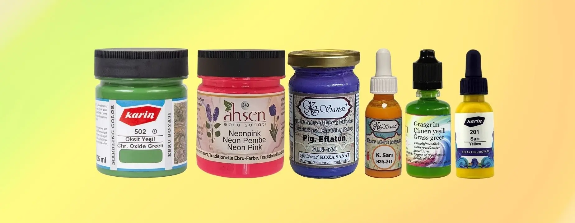 Marmorierfarben Übersicht – klassische und gebrauchsfertige Farben mit Ochsengalle für Marmoriertechnik