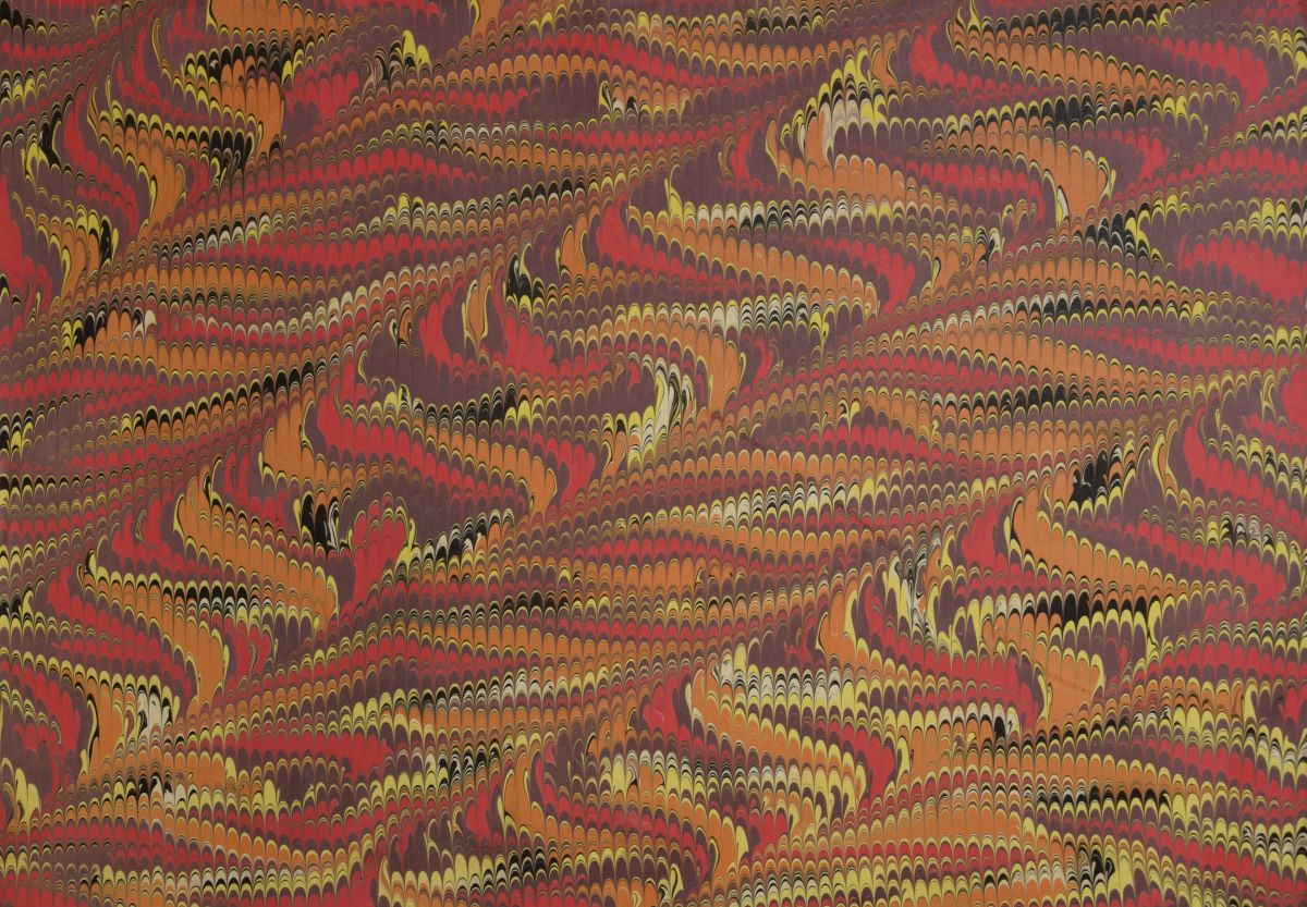 Von Hand marmoriertes Papier mit traditionellen Ebru-Mustern – ideal für Bastelarbeiten, Einbände und Dekoration