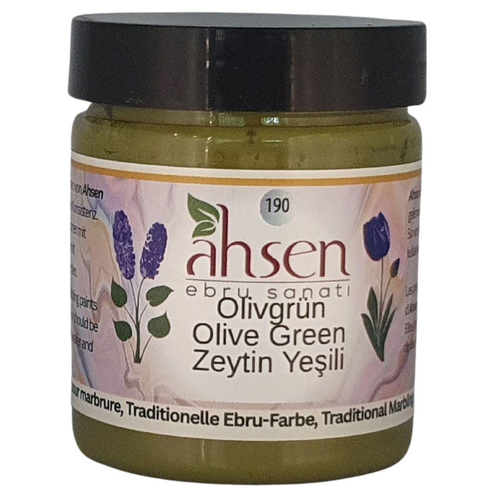 Ahsen Ebru Marmorierfarbe 190 – Olivgrün