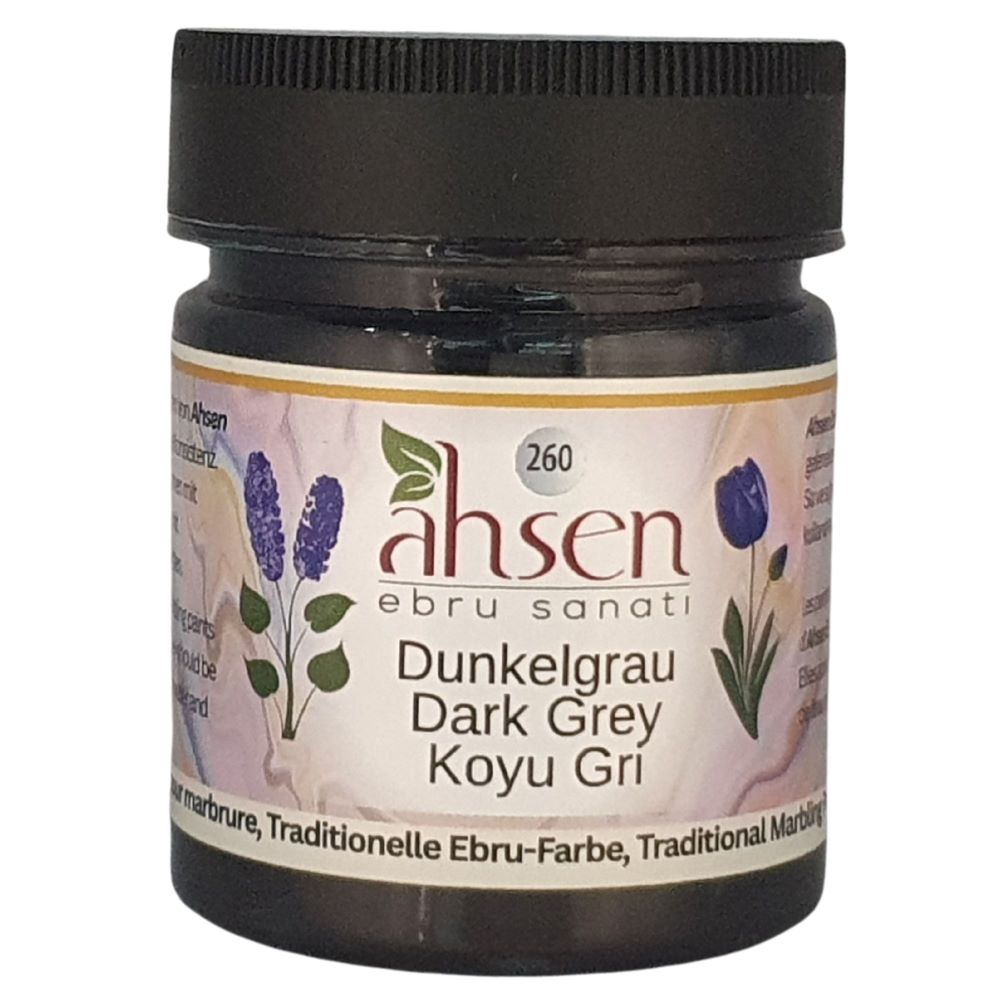 Ahsen Ebru Marmorierfarbe Dunkelgrau 105 ml konzentriert neutraler Farbton fuer dezente Kontraste