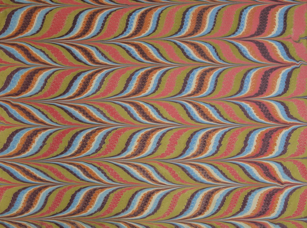 mf-112 Papier Marbré à la Main-Motif de Marbre Peigné