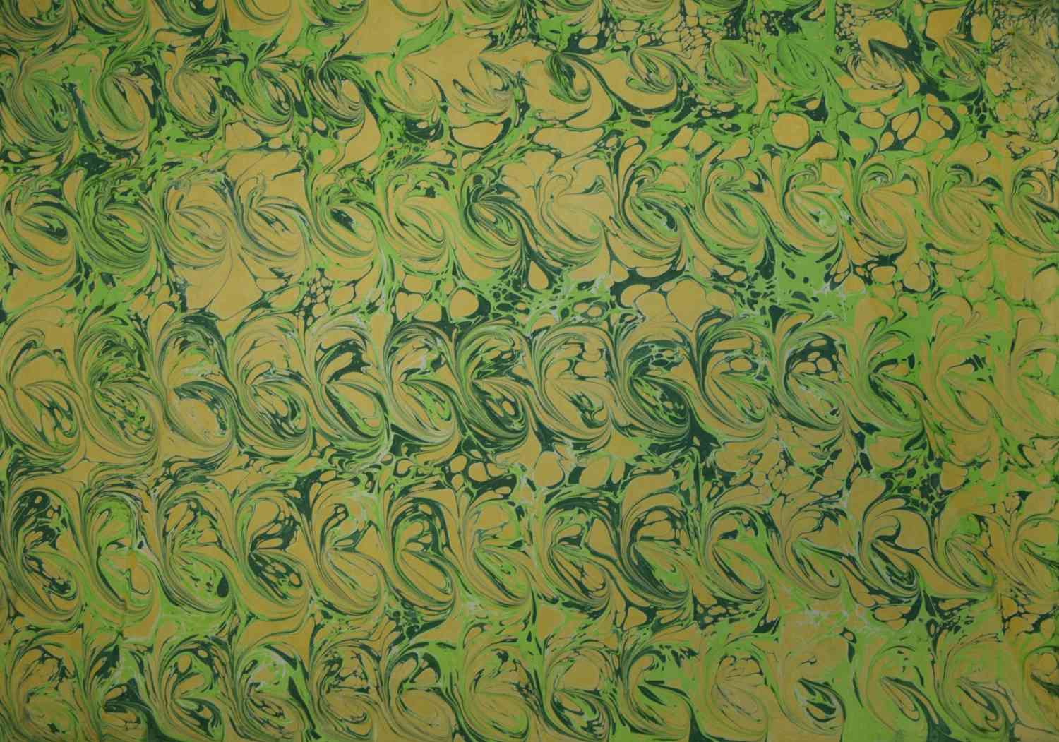 Hand-marbled paper - Comb marbling