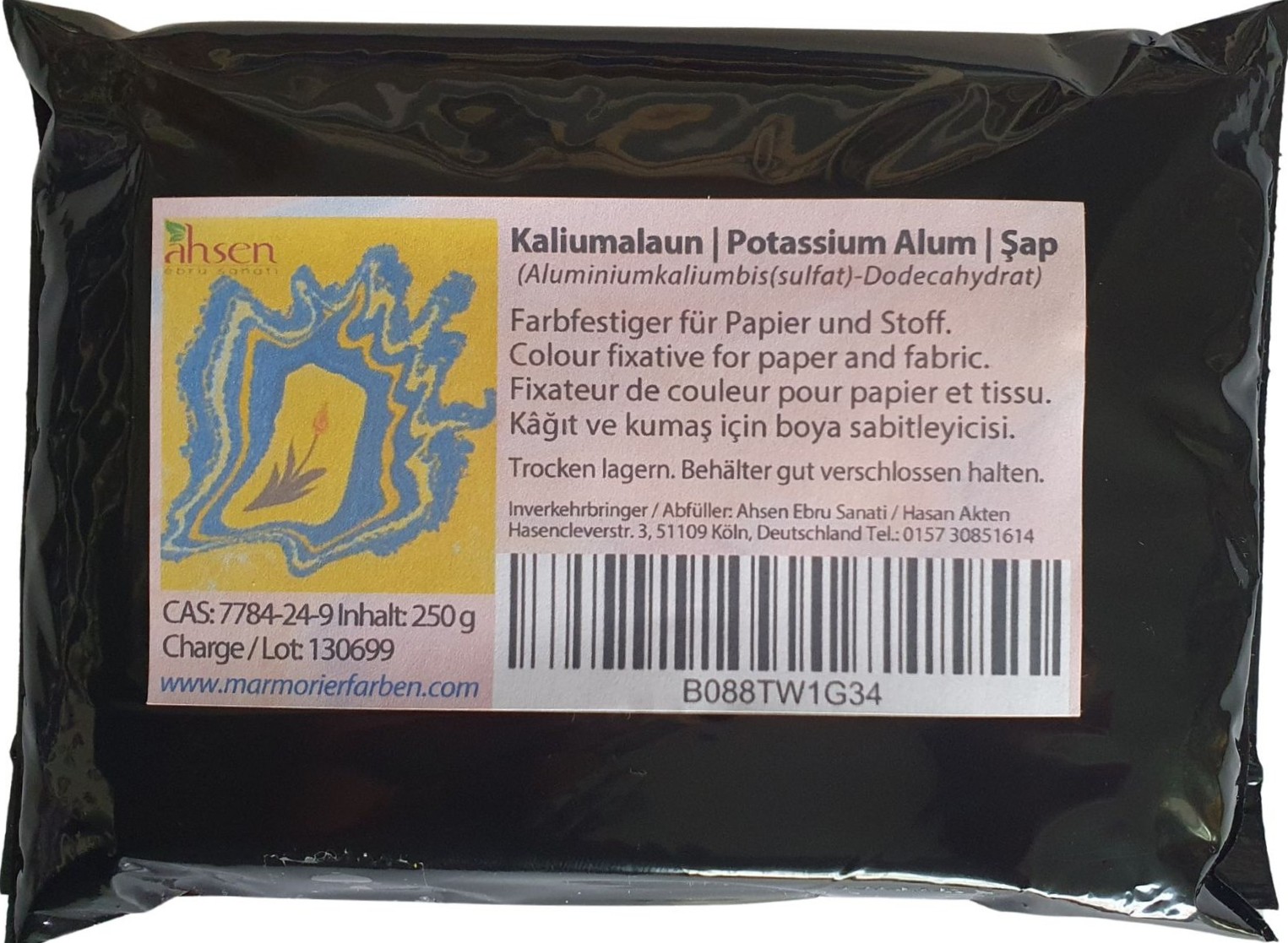 Natürliche Alaun Kristalle zur Fixierung von Farben auf Stoff und Papier – ideal für Ebru und Textilkunst