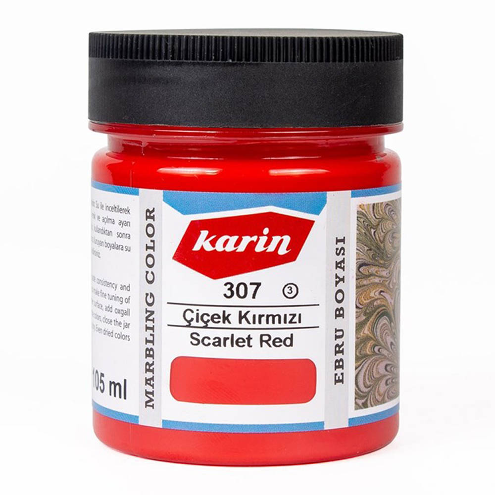 Karin Marmorierfarbe Blumenrot für traditionelle Ebru Kunst und Papiermarmorierung