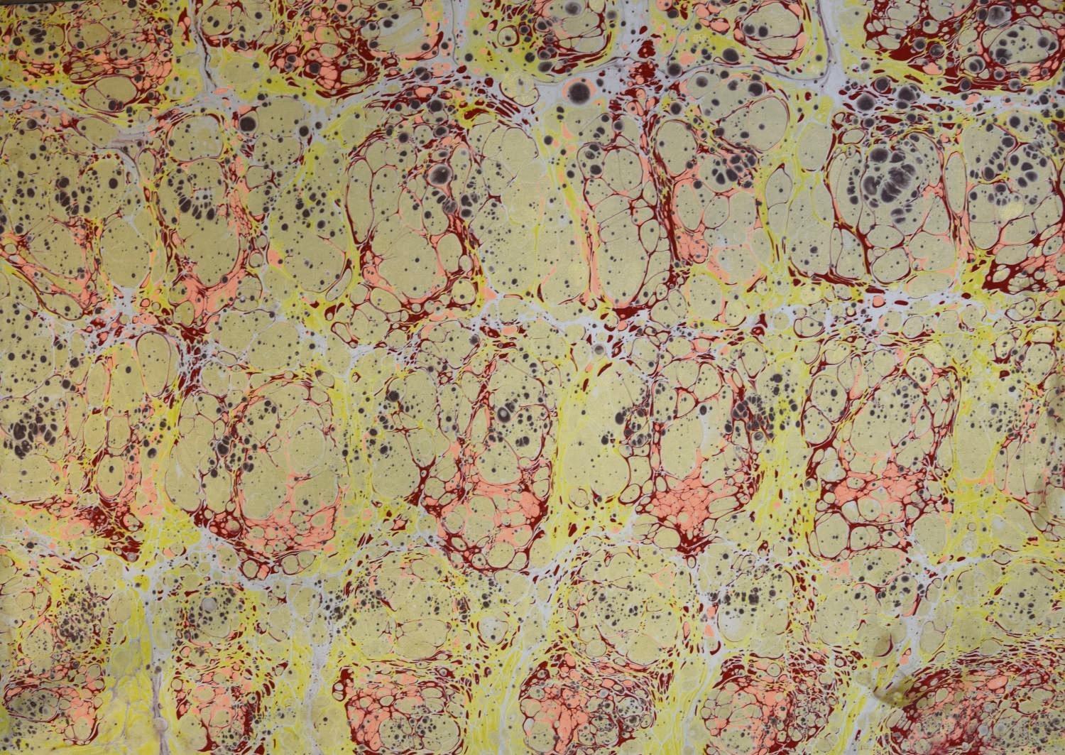 Von Hand marmoriertes Papier mit traditionellen Ebru-Mustern – ideal für Bastelarbeiten, Einbände und Dekoration