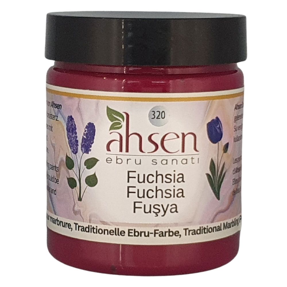 Ahsen Ebru Marmorierfarbe Fuchsia 105 ml konzentriert lebendiger Farbton fuer auffaellige Effekte